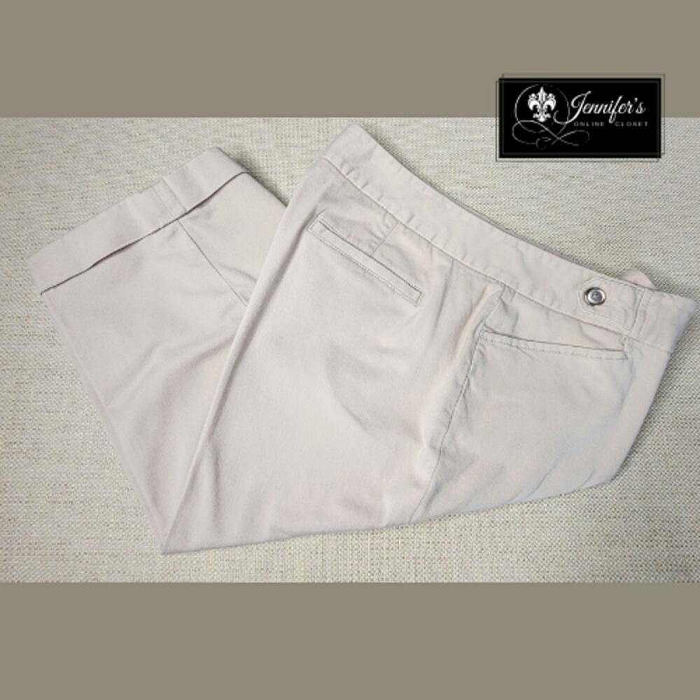 Rafaella Women's Tan Cuff Capri Pants Size 12